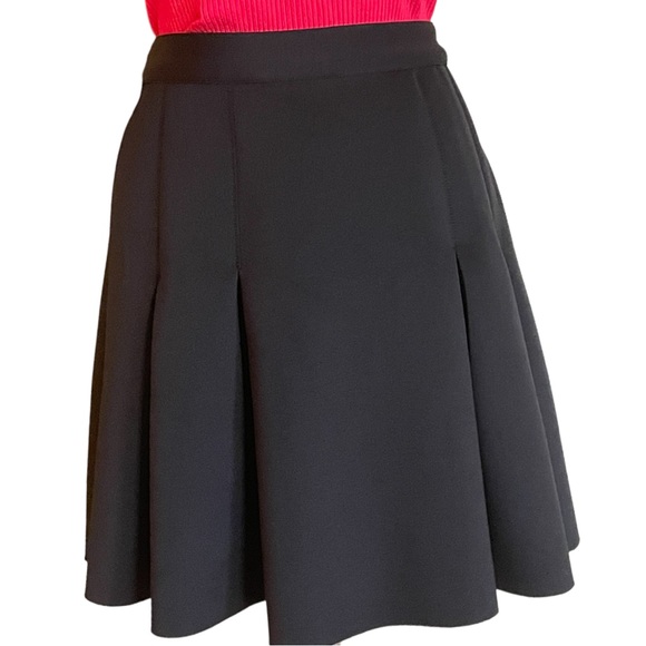 Rachel Zoe Black Indio Pleated Neoprene Ponte Mininskirt Sz 10 - Picture 4 of 15